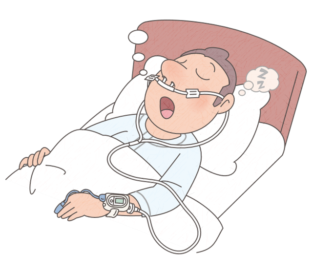 簡易型PSG検査中のイラスト